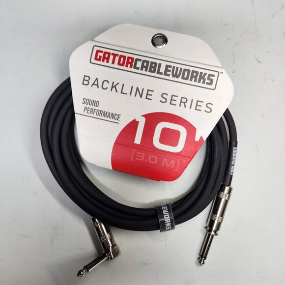 NEW 10' Electric Guitar Cable Cableworks 10 Foot Straight to Right Angle Gator - Picture 2 of 10